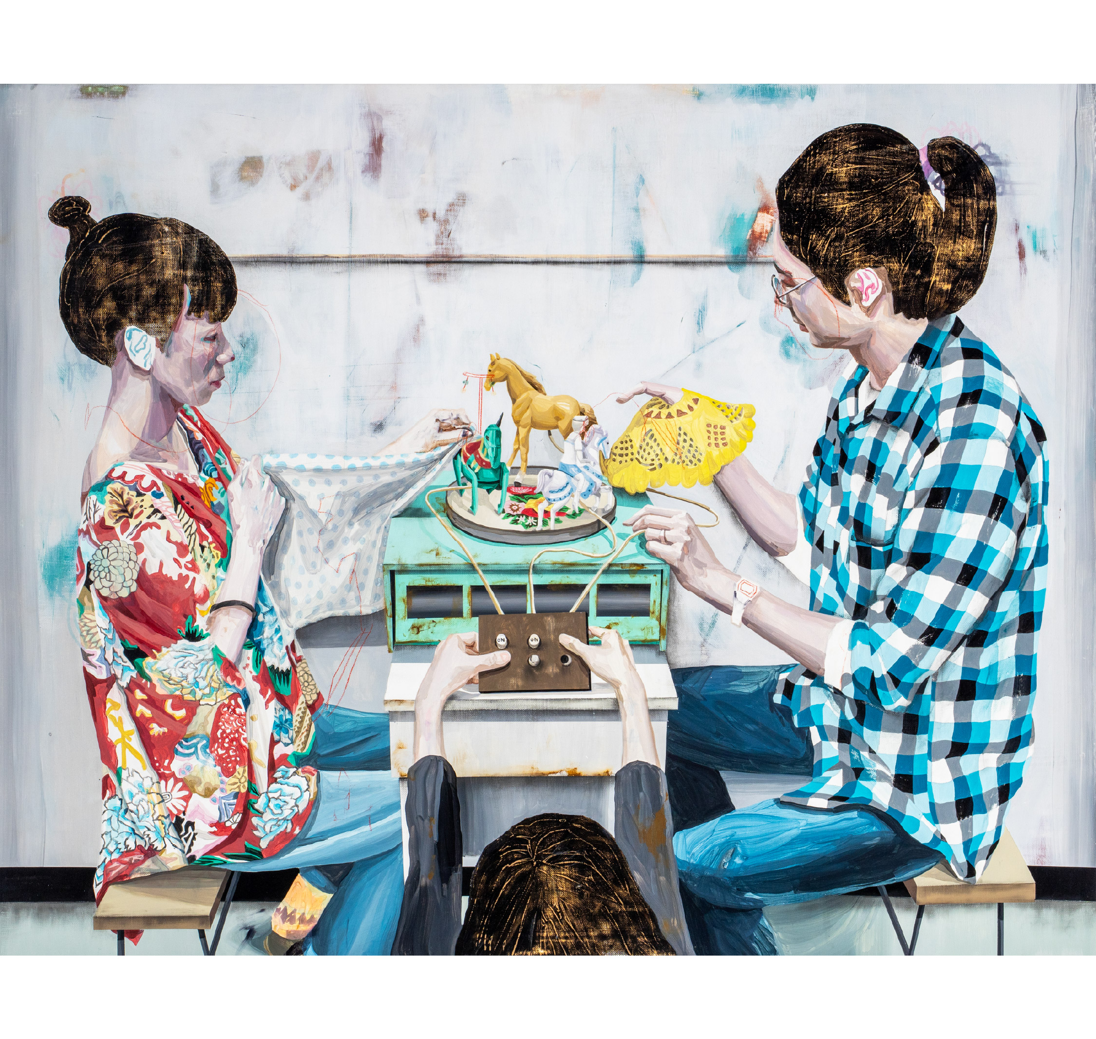 台北X香港X日本.B有花朵圖案的原形托盤-旋轉木馬組 Taipei X Hong Kong X Japan.B Original tray with flower pattern - carousel set