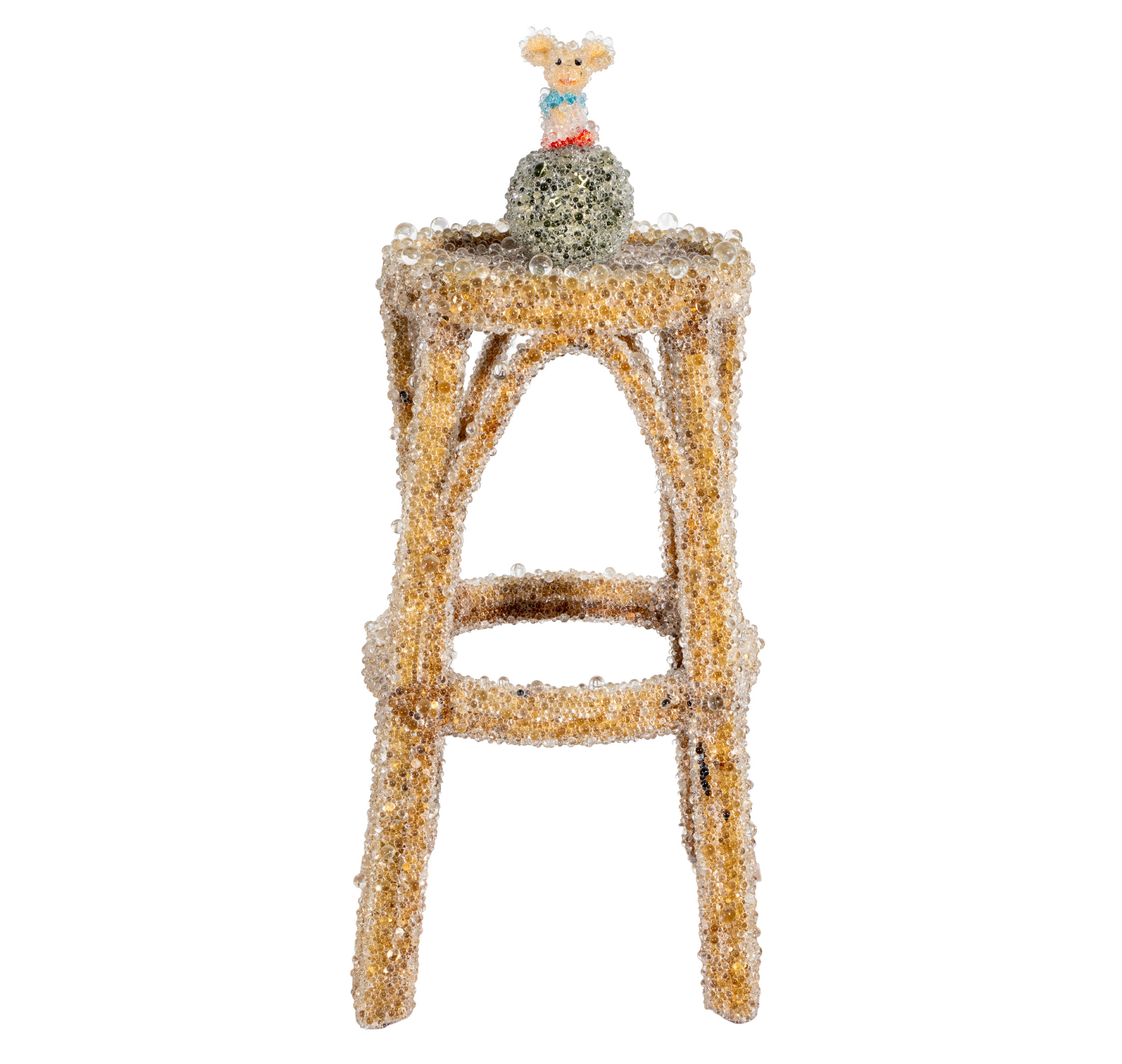 數碼細胞系列--吉喬鼠竹板凳 PixCell -Topo Gigio/Melon/Bamboo Stool