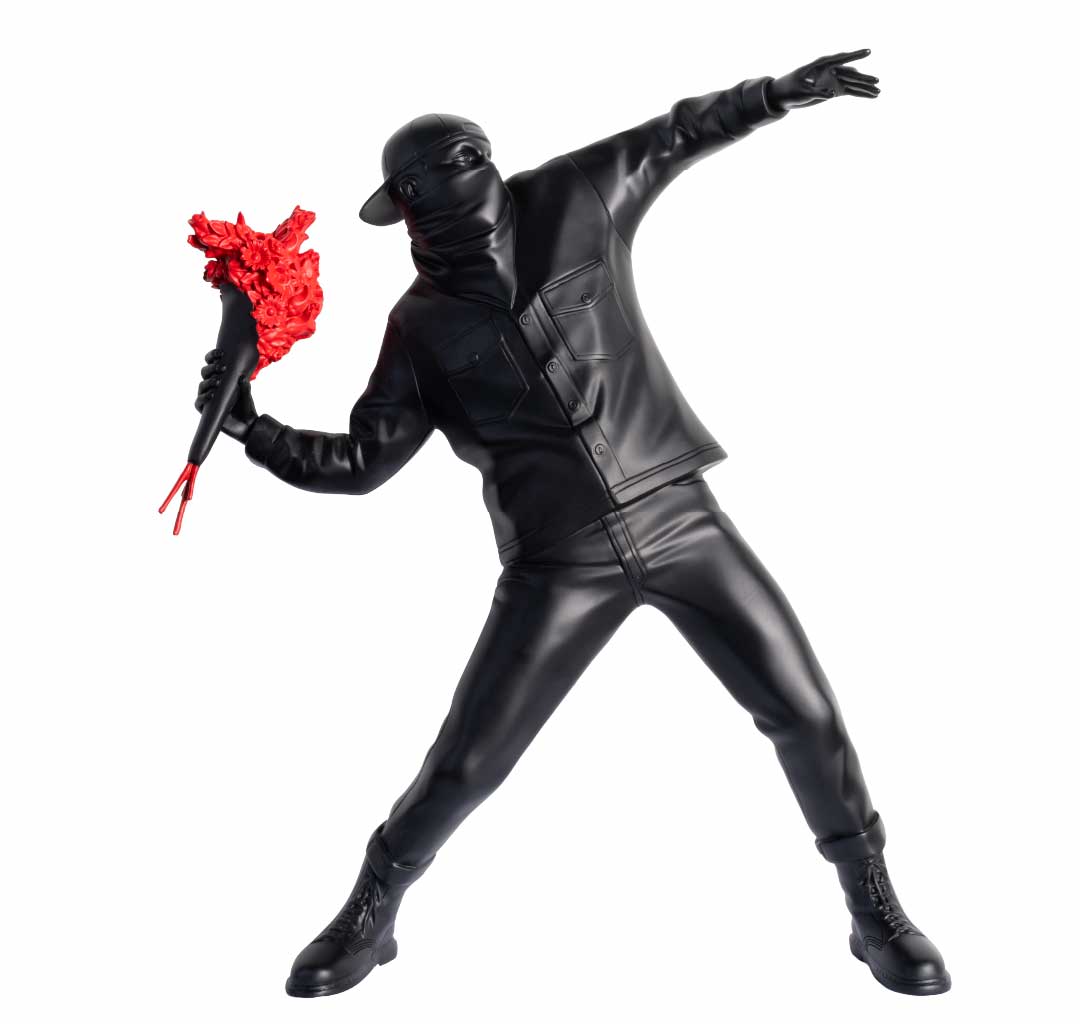 班克斯 - 擲花者（黑） Banksy - Flower Thrower (Black)